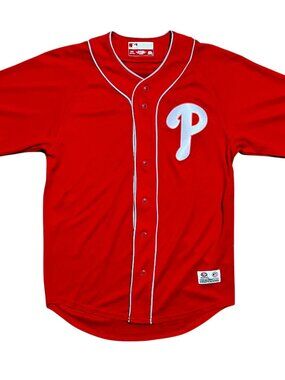 Philadelphia Phillies MLB TrueFan Button Up Baseball Jersey, Men's Small